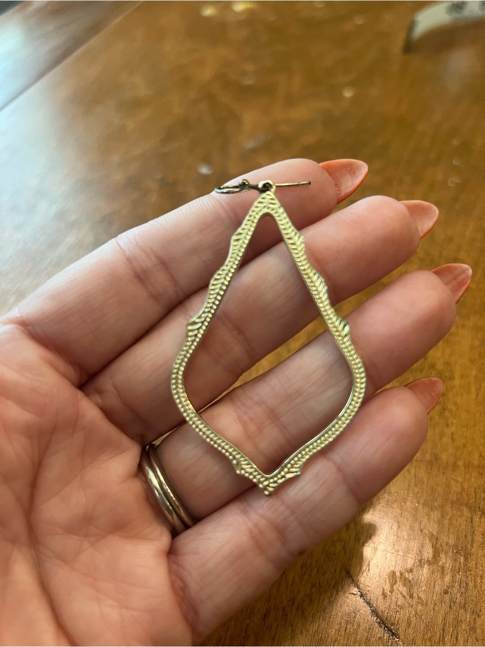 Kendra Scott Gold Tone Open Filigree Teardrop Earrings